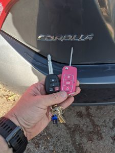 Toyota Corolla pink remote key Winnetka